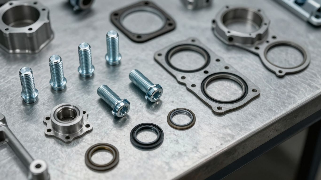 Automotive gearbox installation kit components