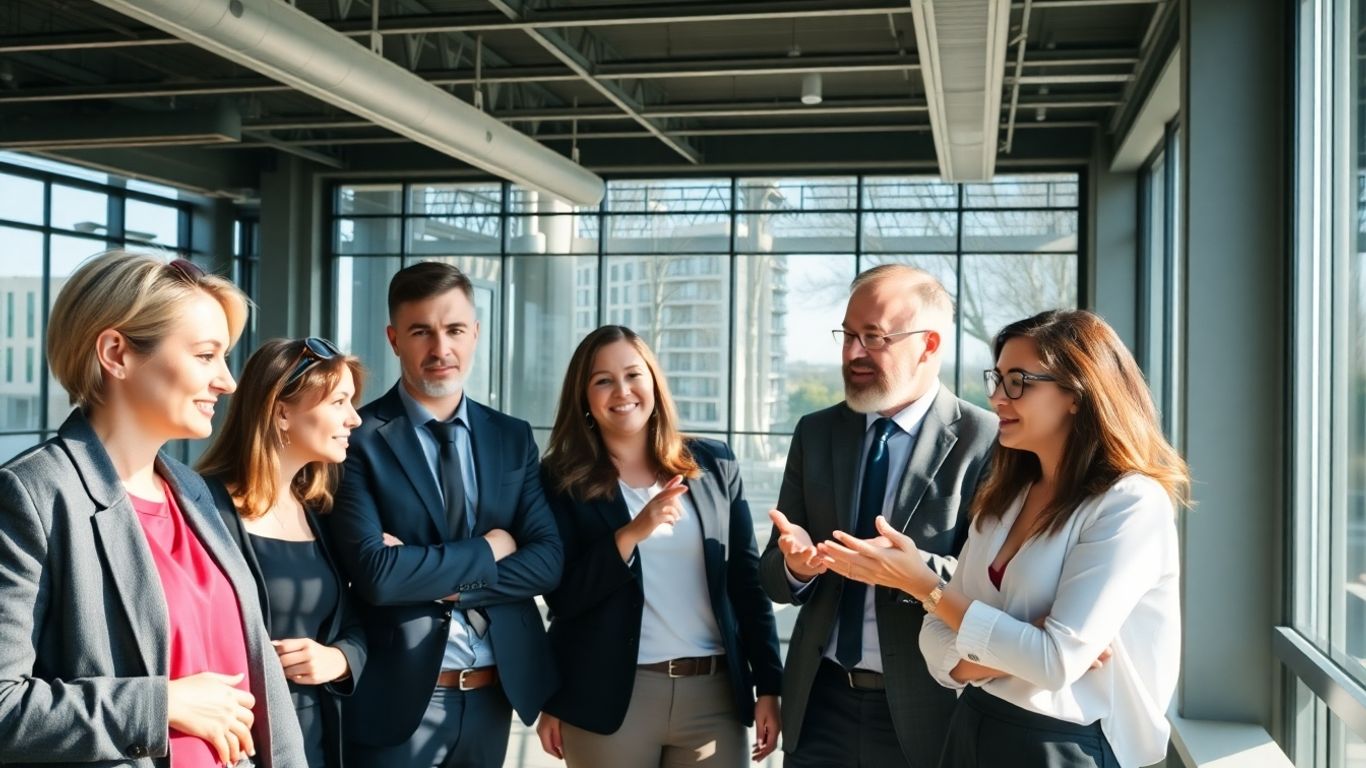 Investitori angel români discutând într-un birou modern.