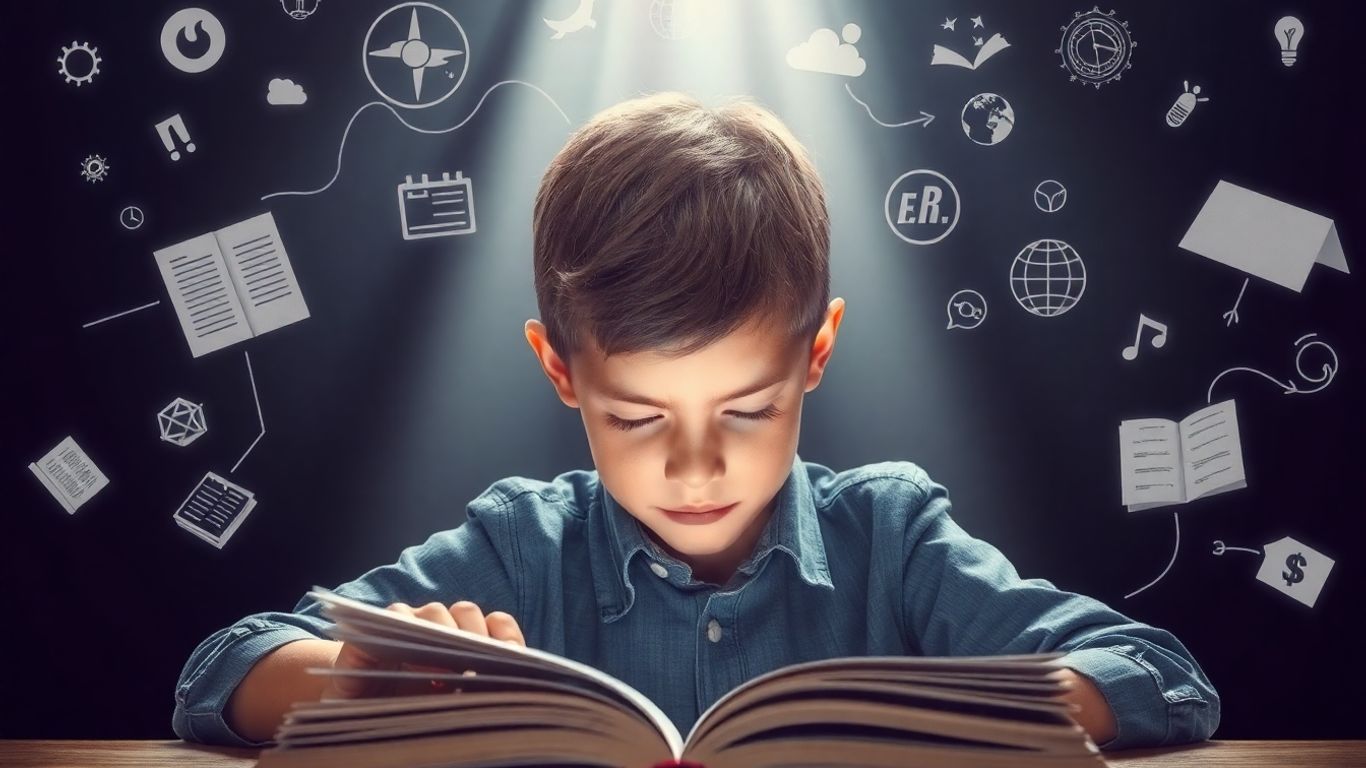 Student studying for TOEFL reading comprehension.