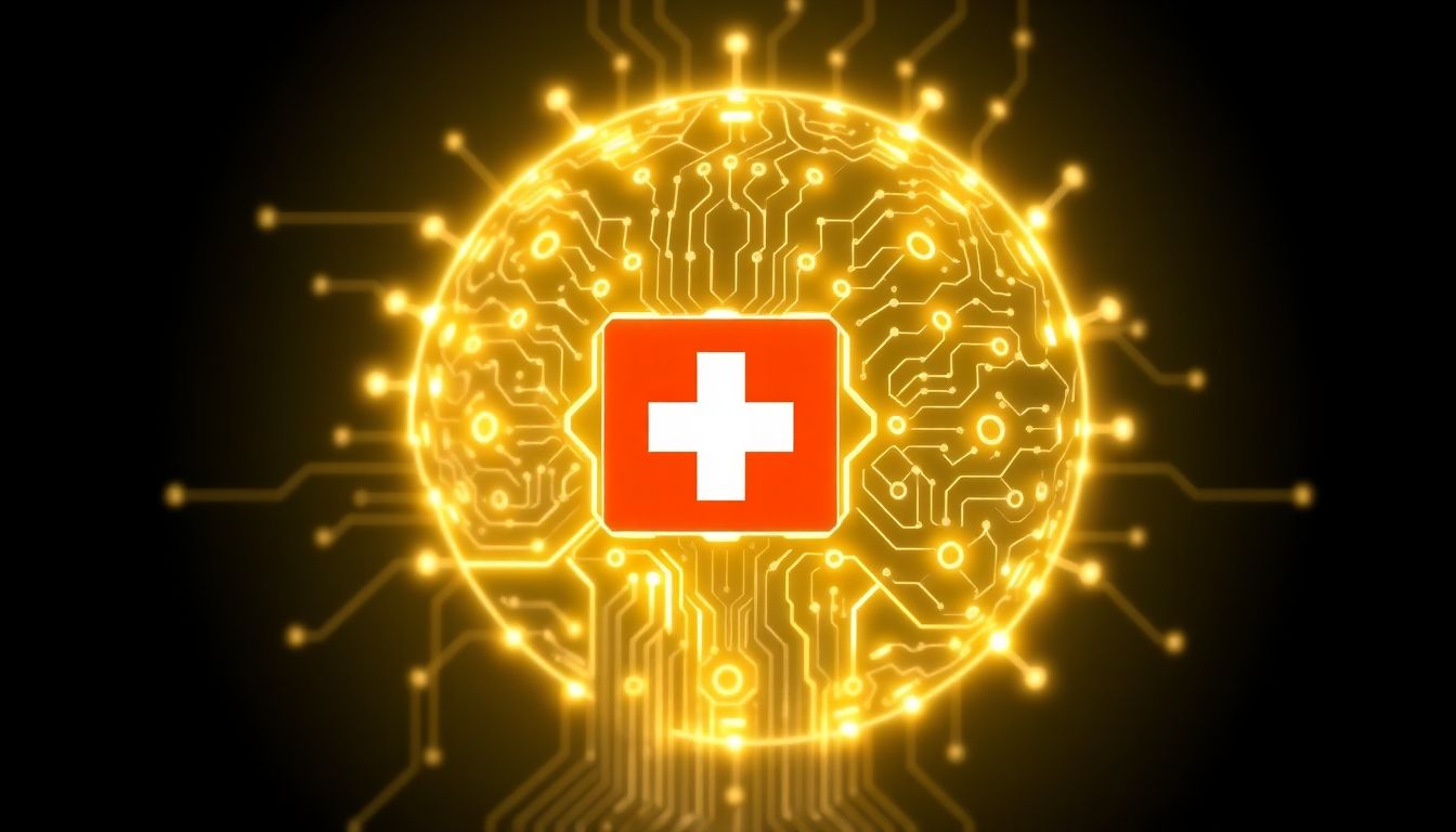 AI model with Swiss flag, representing Apertus.