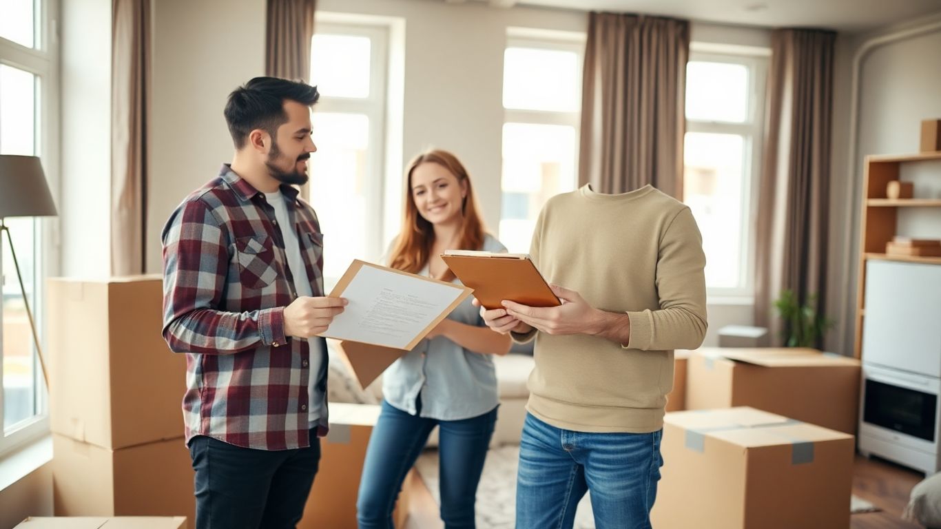 People checking apartment inventory at move-out