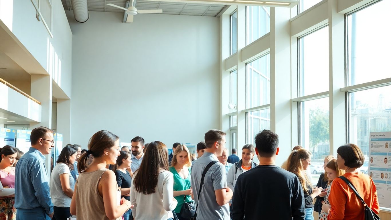 People connecting in a community centre.
