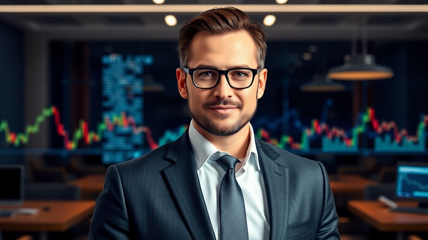 Investment banker working with financial data