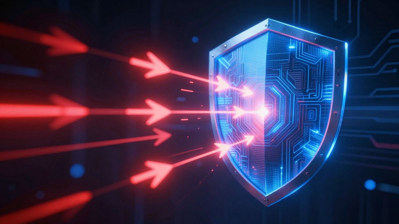 Digital shield blocking hacker attacks