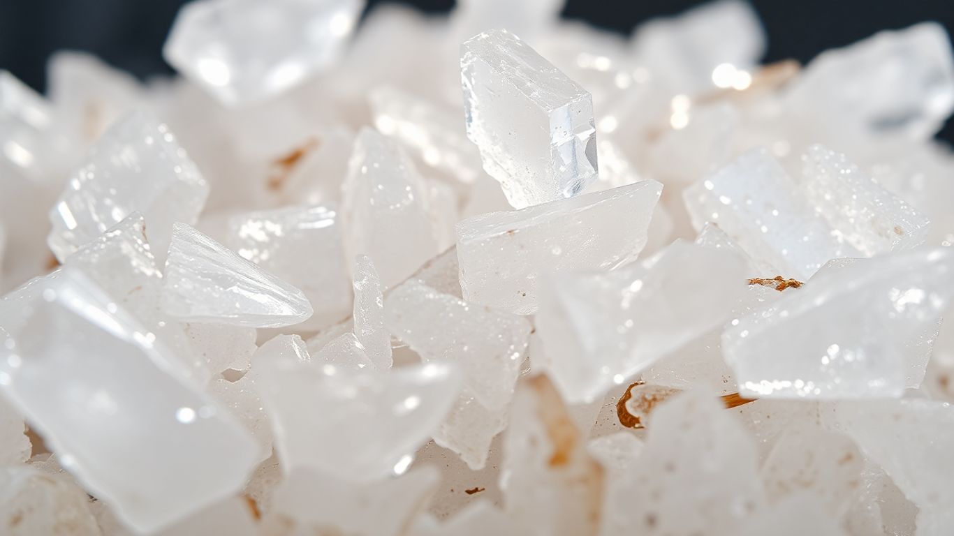 Clear crystal shards with sharp edges and translucent facets.