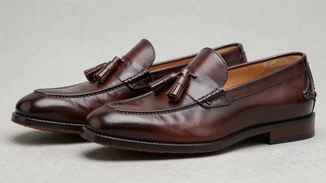 J.M. Weston 180 loafers in dark brown leather.