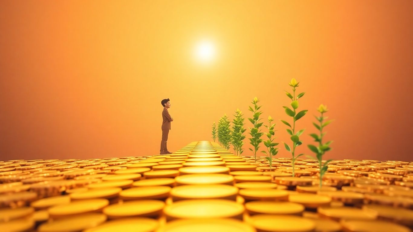 Investor looking towards a prosperous financial future.