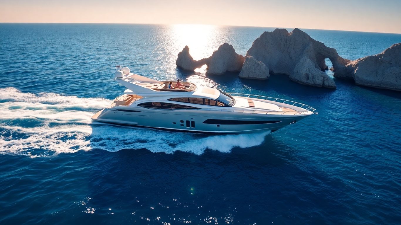 Luxury yacht sailing in Cabo San Lucas