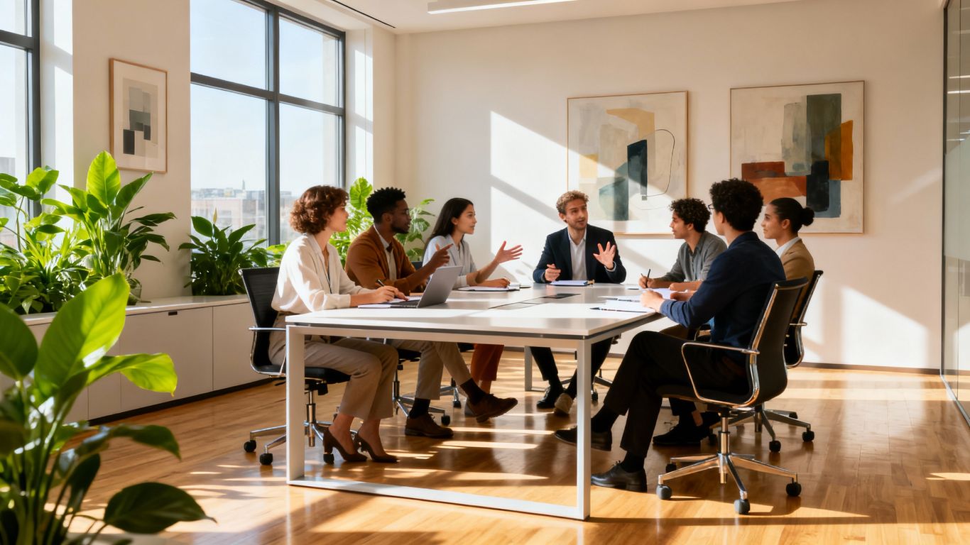 Team collaborating in a modern Utah office.