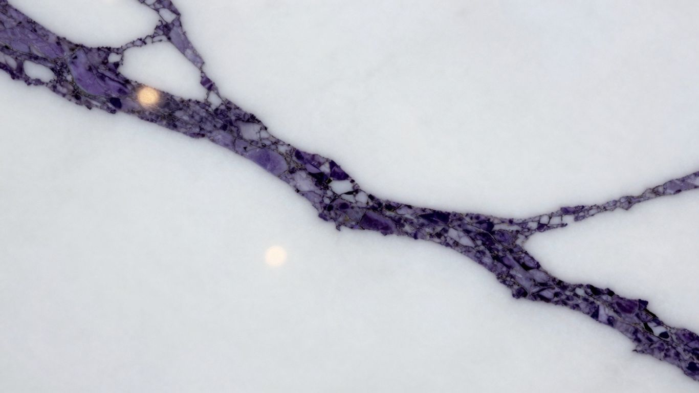 Calacatta Viola marble slab with purple veins