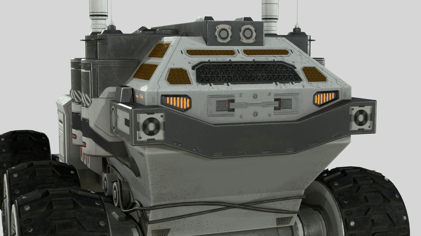 A computer generated image of a futuristic vehicle