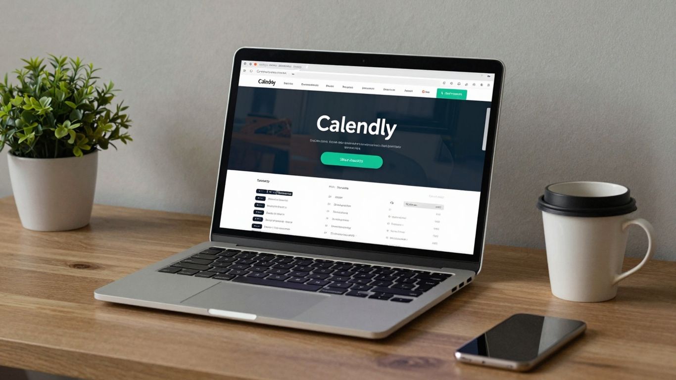 Calendly interface on a laptop screen.