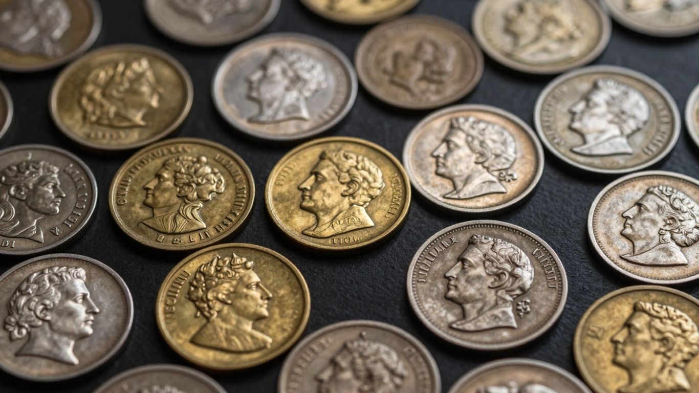 Collection of valuable antique coins