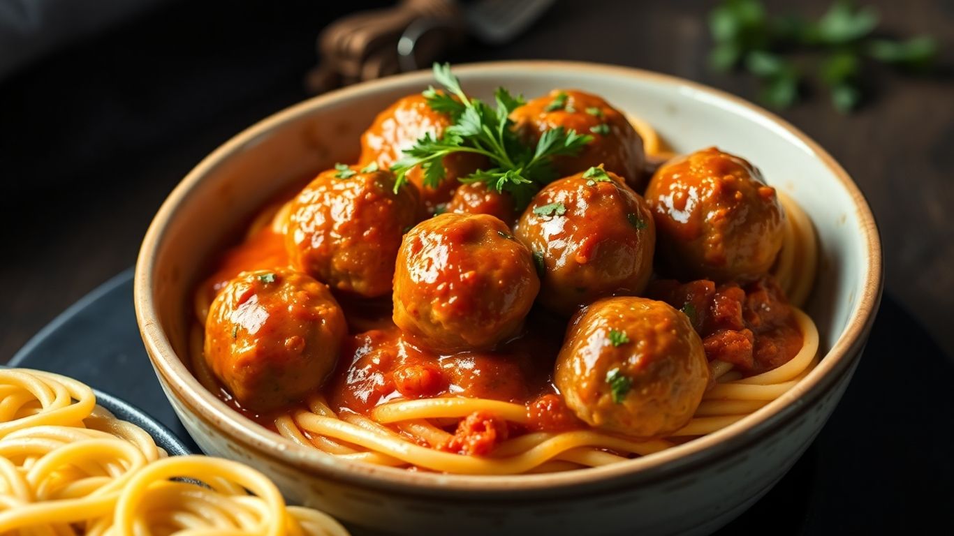 Low carb turkey meatballs and pasta dish