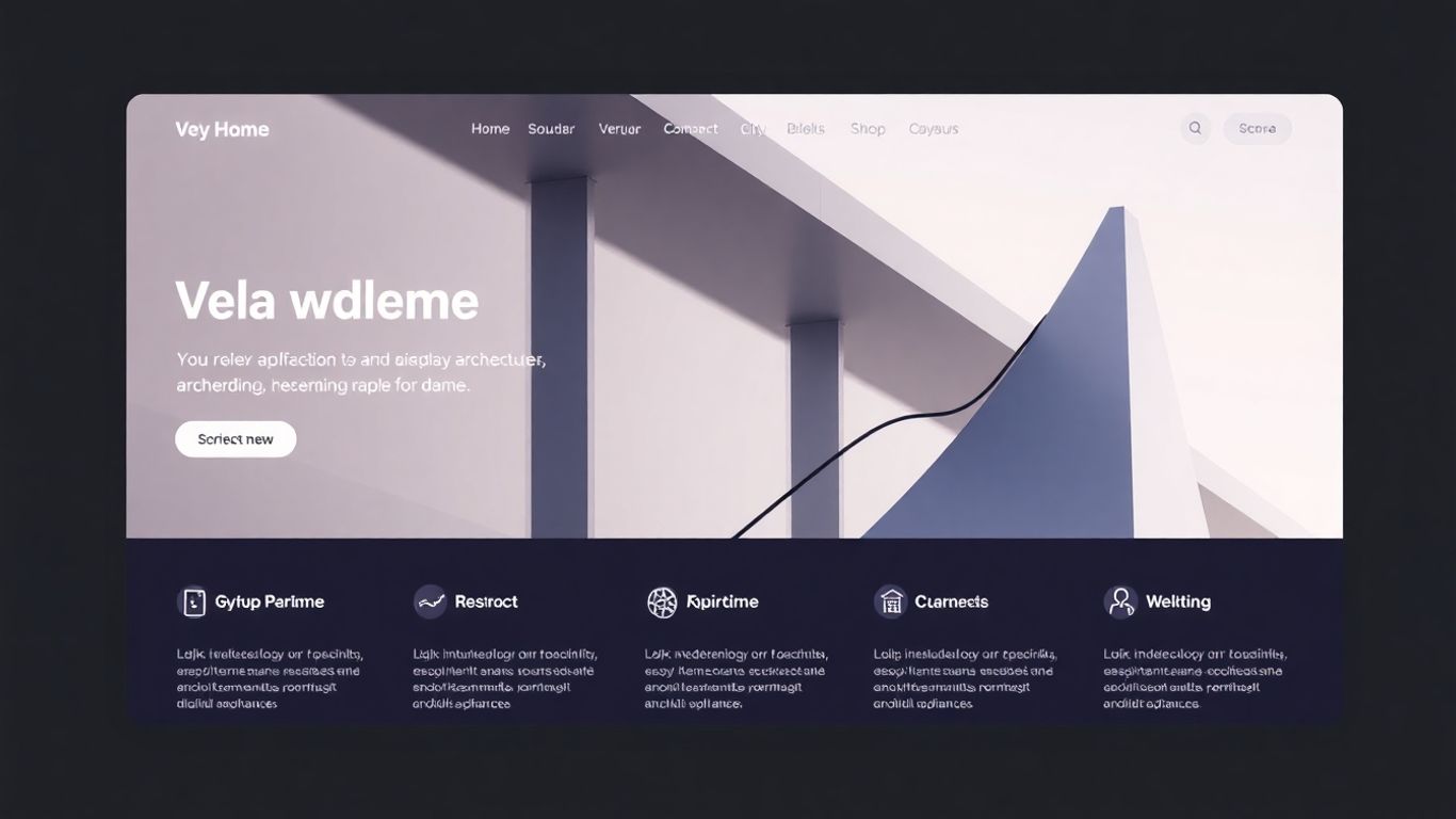 Modern website design with upward trend elements.