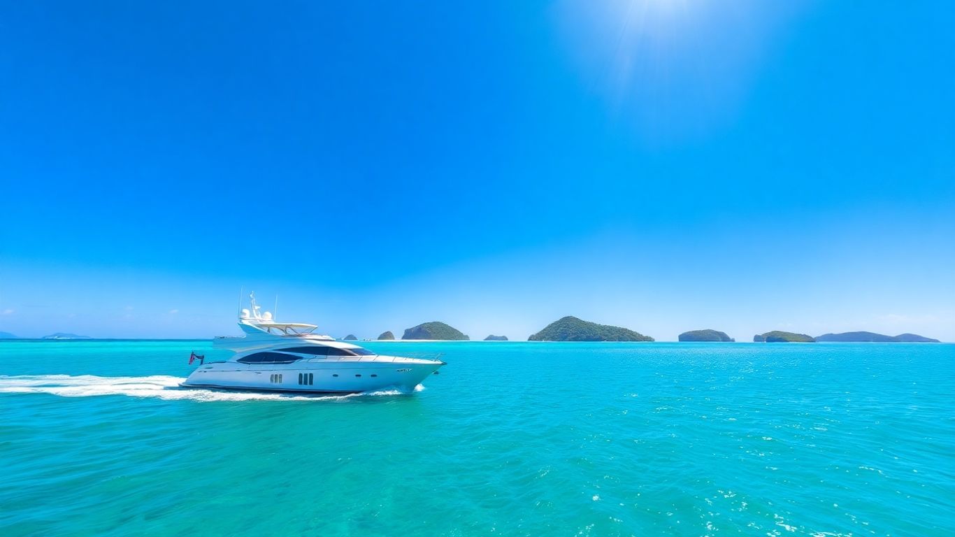 Luxury yacht sailing in Tortola's clear turquoise waters.