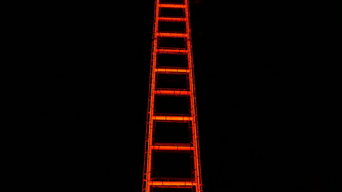 orange LED ladder art
