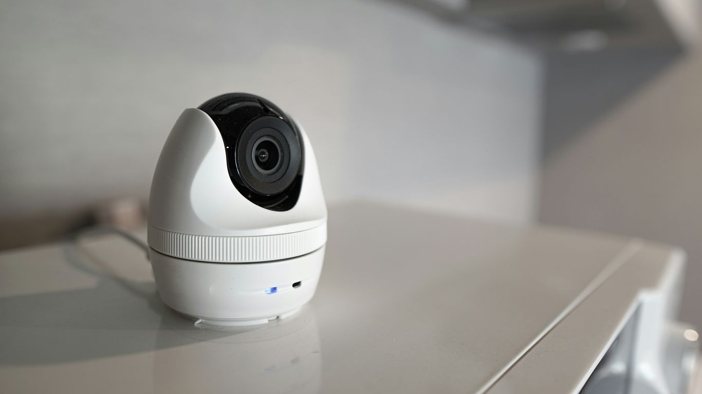 a white object with a black lens