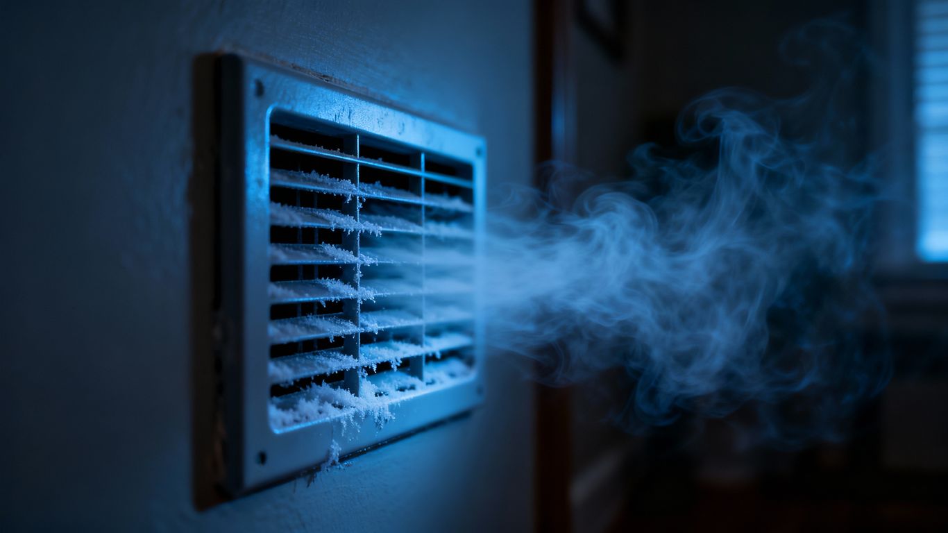 Furnace vent blowing cold air