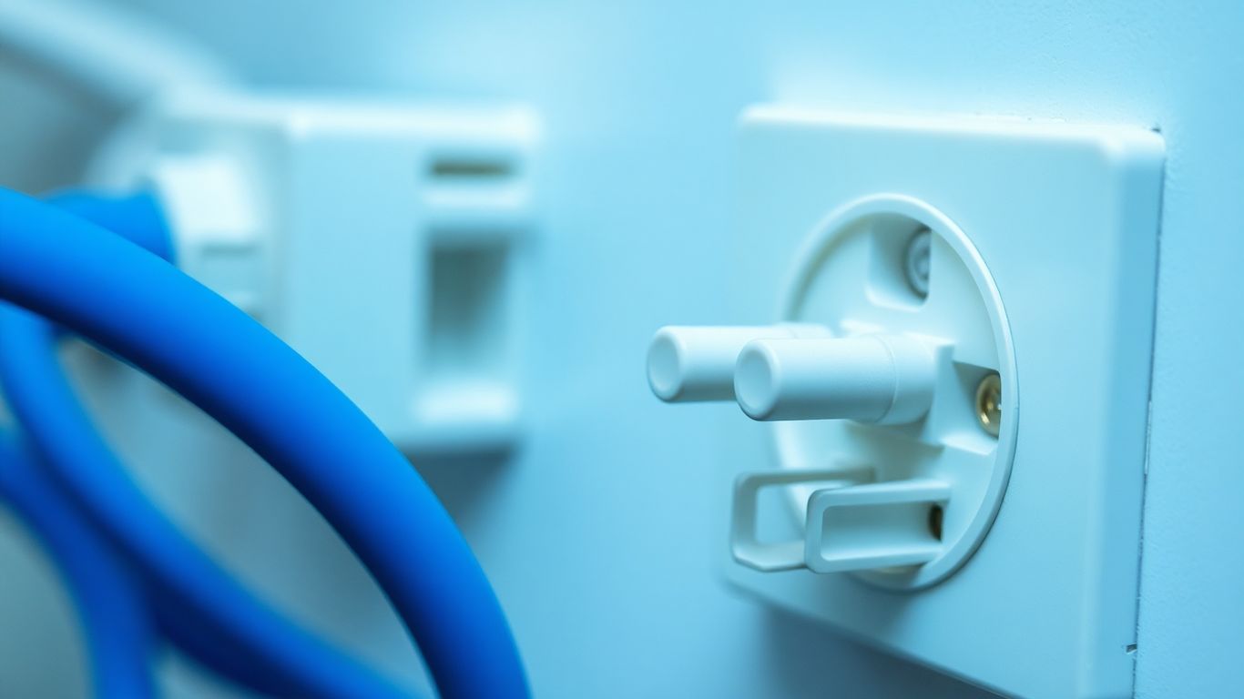 Electrical wires connected to a power outlet.