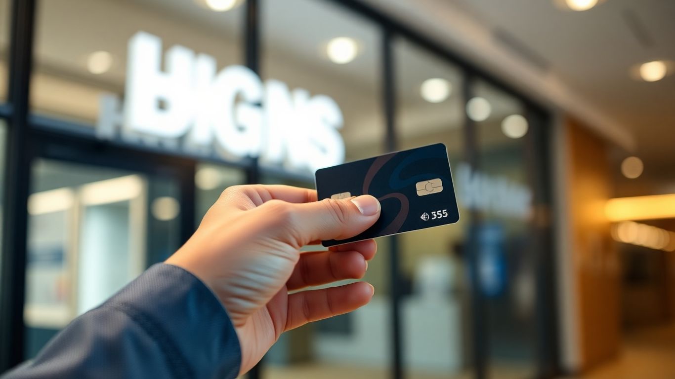 Carte bancaire et main tenant la carte