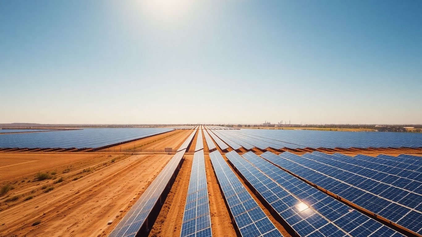 Panneaux solaires dans un champ sous le soleil