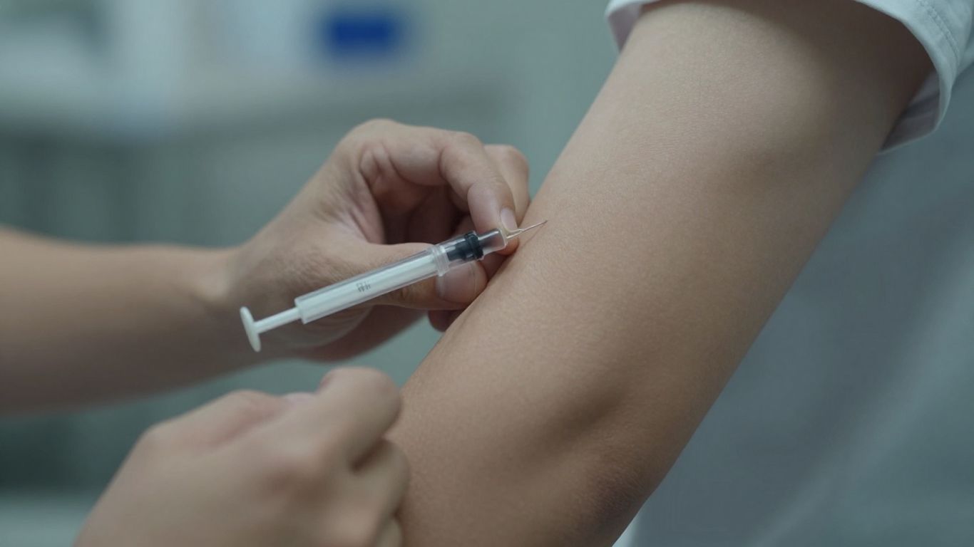Man receiving testosterone injection in arm