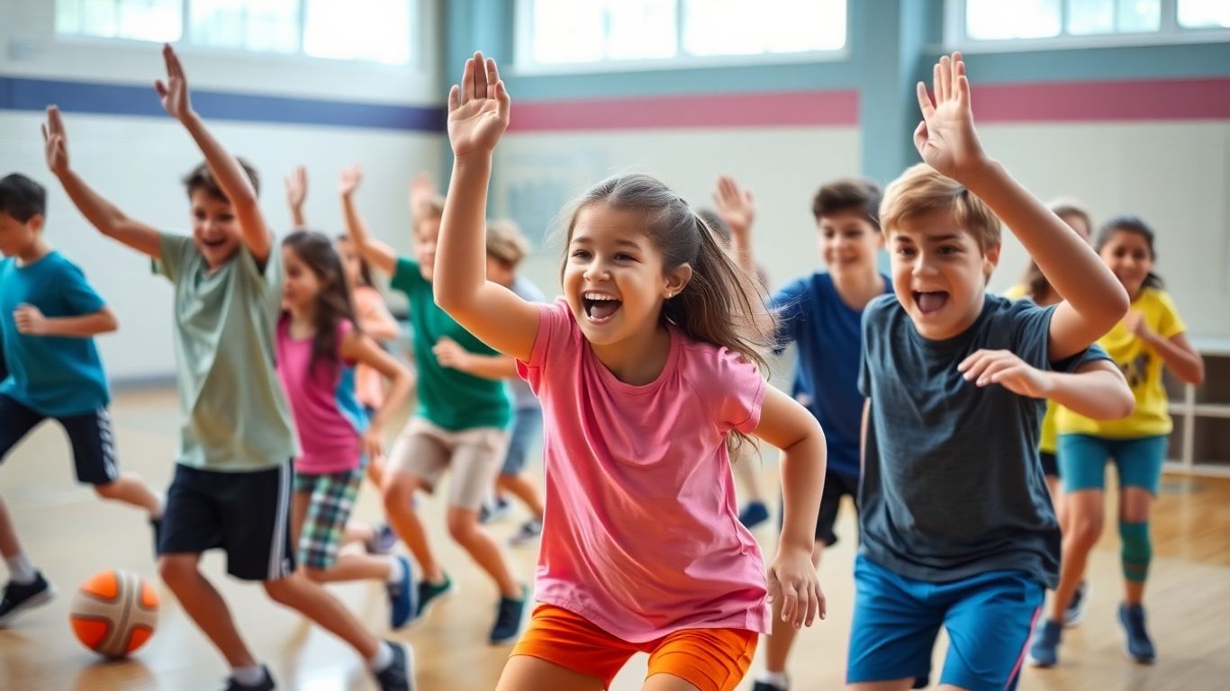 Schüler in Bewegung im Sportunterricht