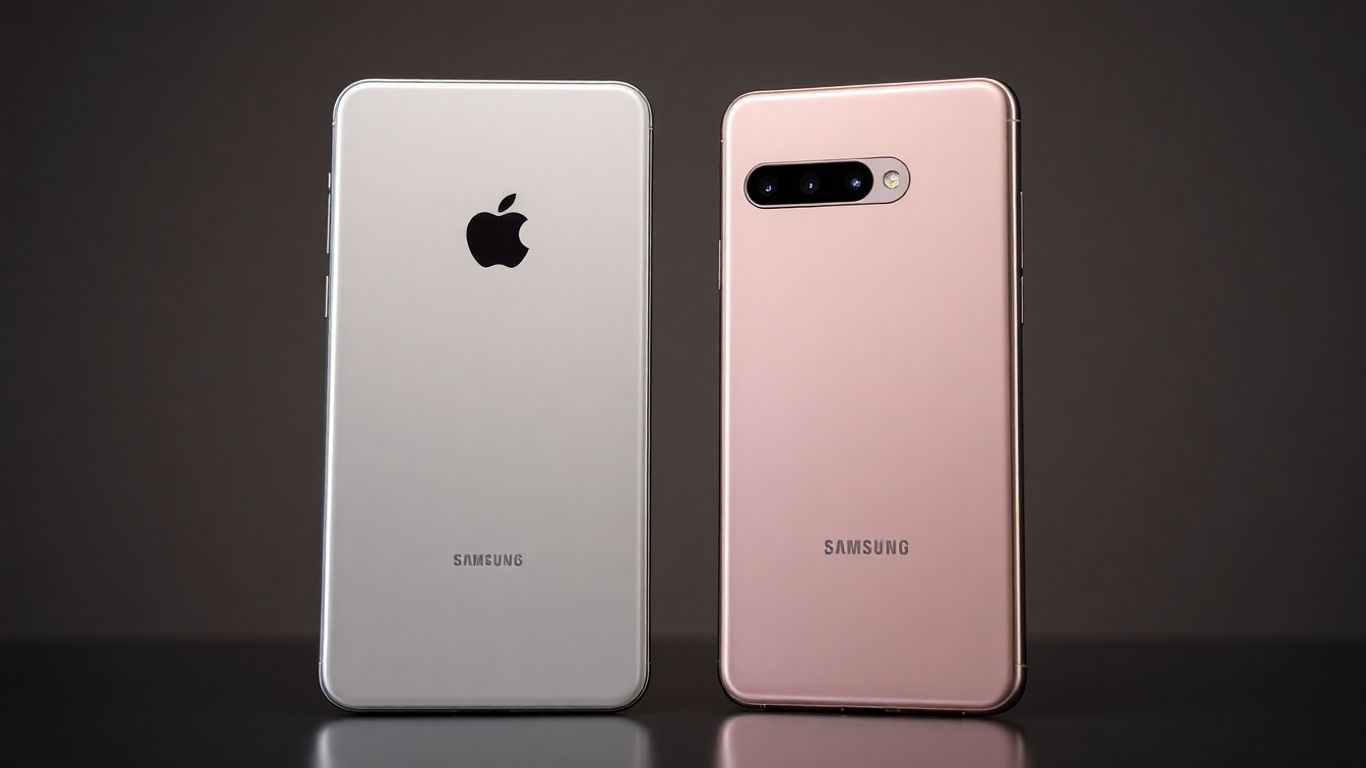 iPhone 17 e Samsung Galaxy S25 lado a lado.