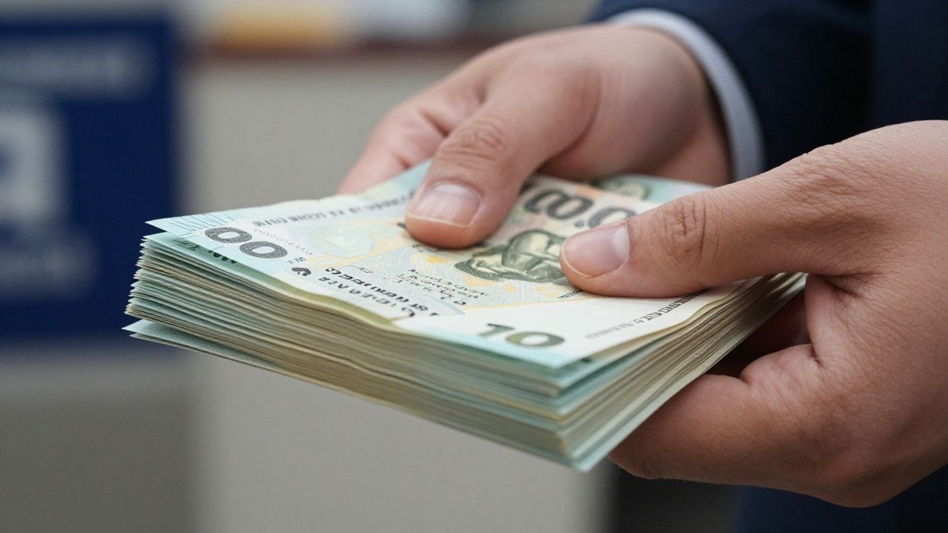 Hand holding money, financial concept