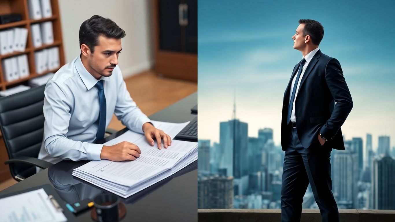 Accountant and financier comparing career earnings.