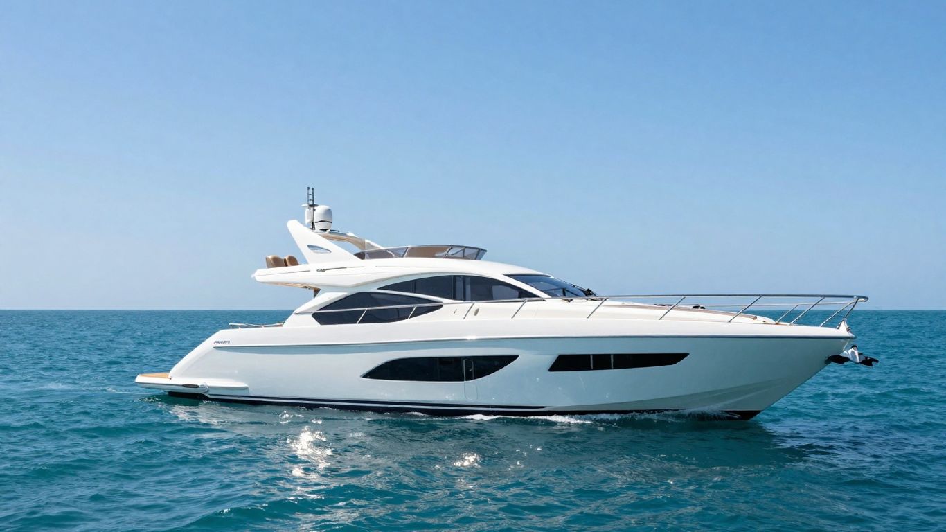 Luxury Arriva yacht sailing on turquoise water.