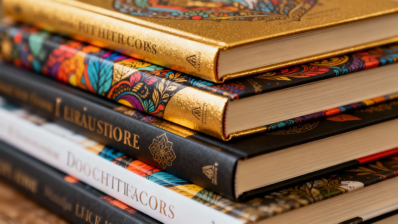 Professional book cover designs with vibrant artwork and typography.