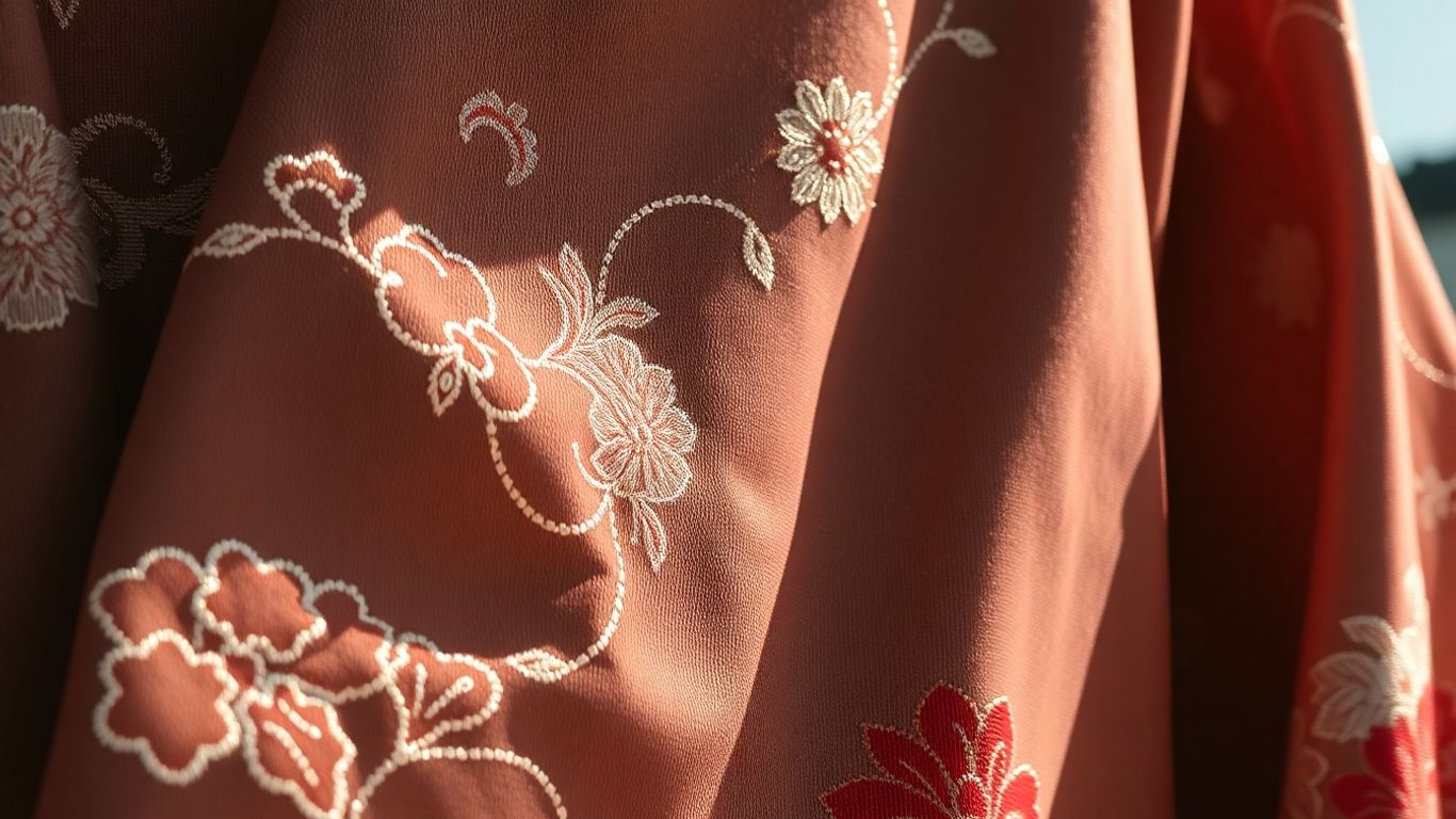 Detailed texture of a traditional Japanese haori jacket.