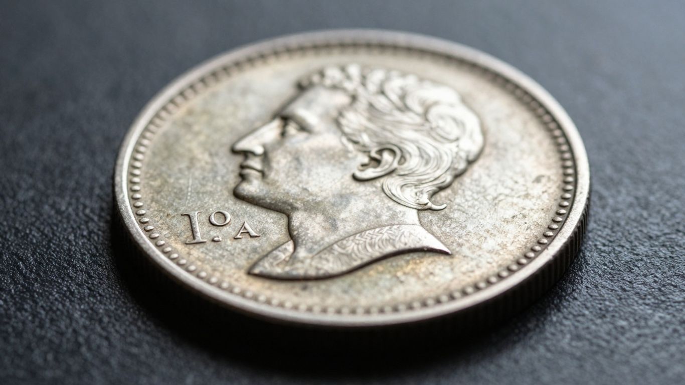 Close-up of a detailed vintage coin.