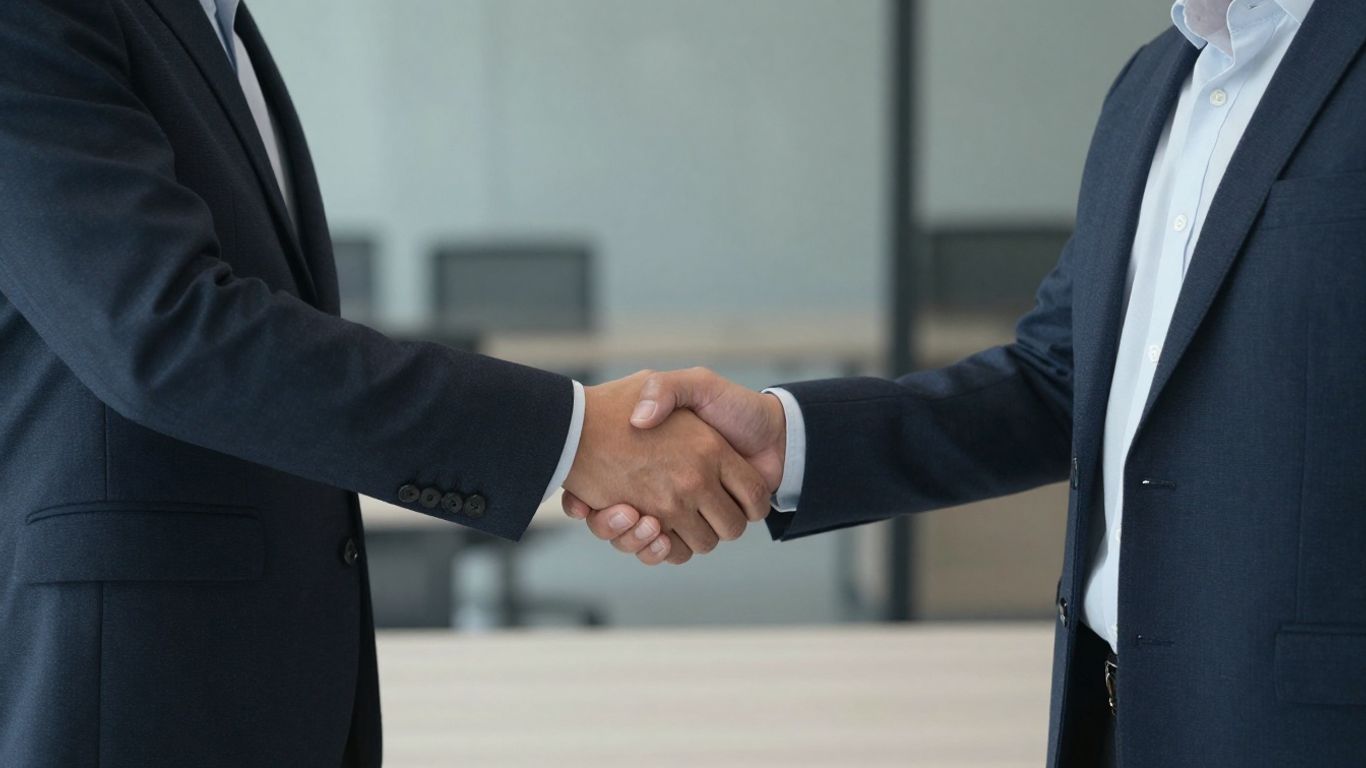 Handshake between business professionals