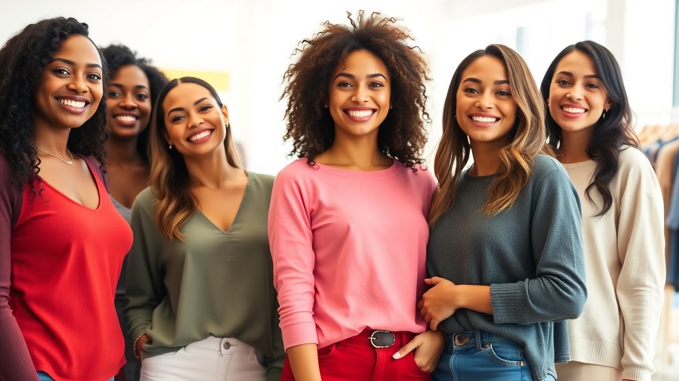 Women in stylish, affordable tops
