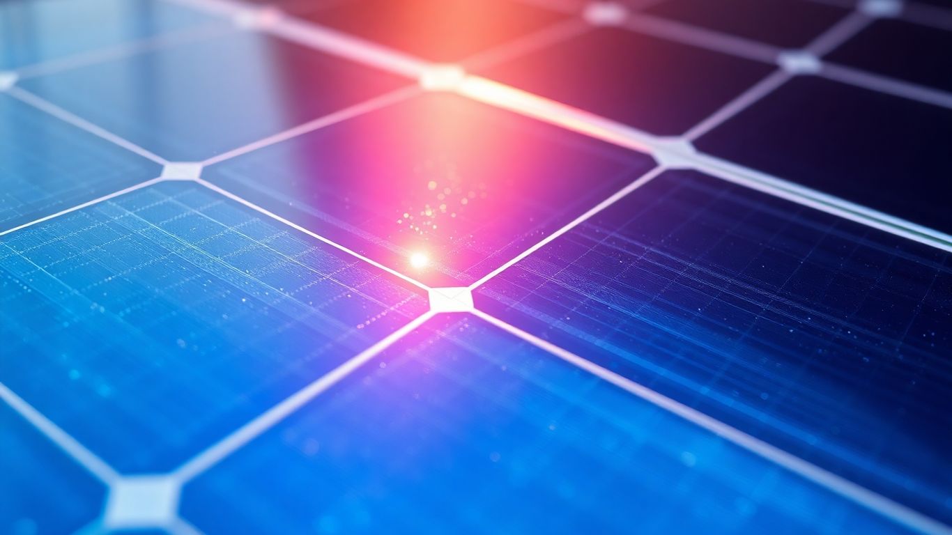 Panneau solaire avec couche pérovskite iridescente