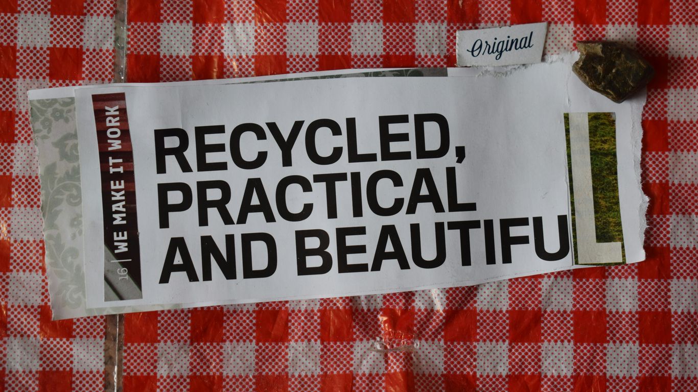 a piece of paper that says recycled practical and beautiful