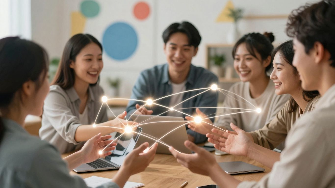 People connecting and growing a community online.