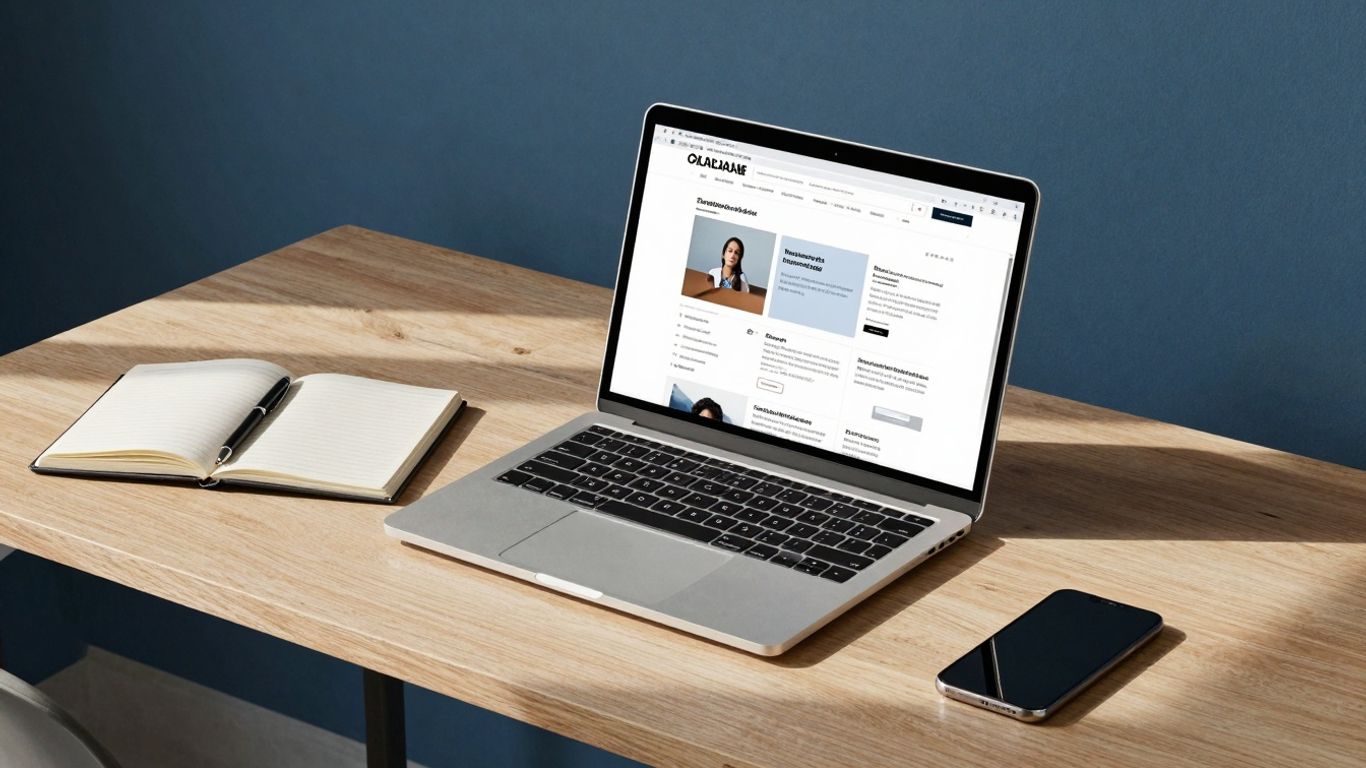 Website goals and business strategy planning on a desk.