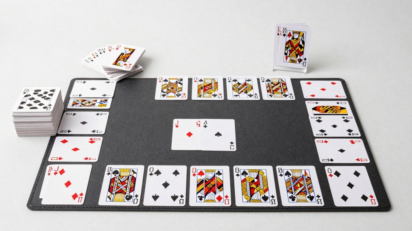 Classic Solitaire card game layout with cards.