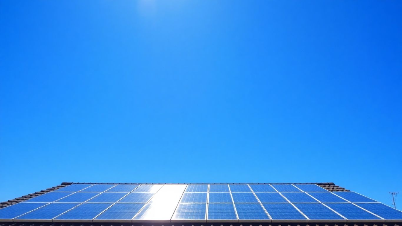 Solar panels on a residential rooftop.