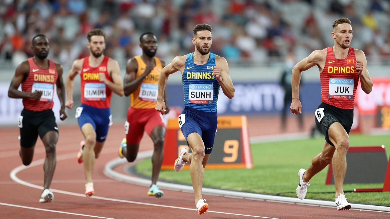 Atleți în acțiune la probele combinate și de marș.