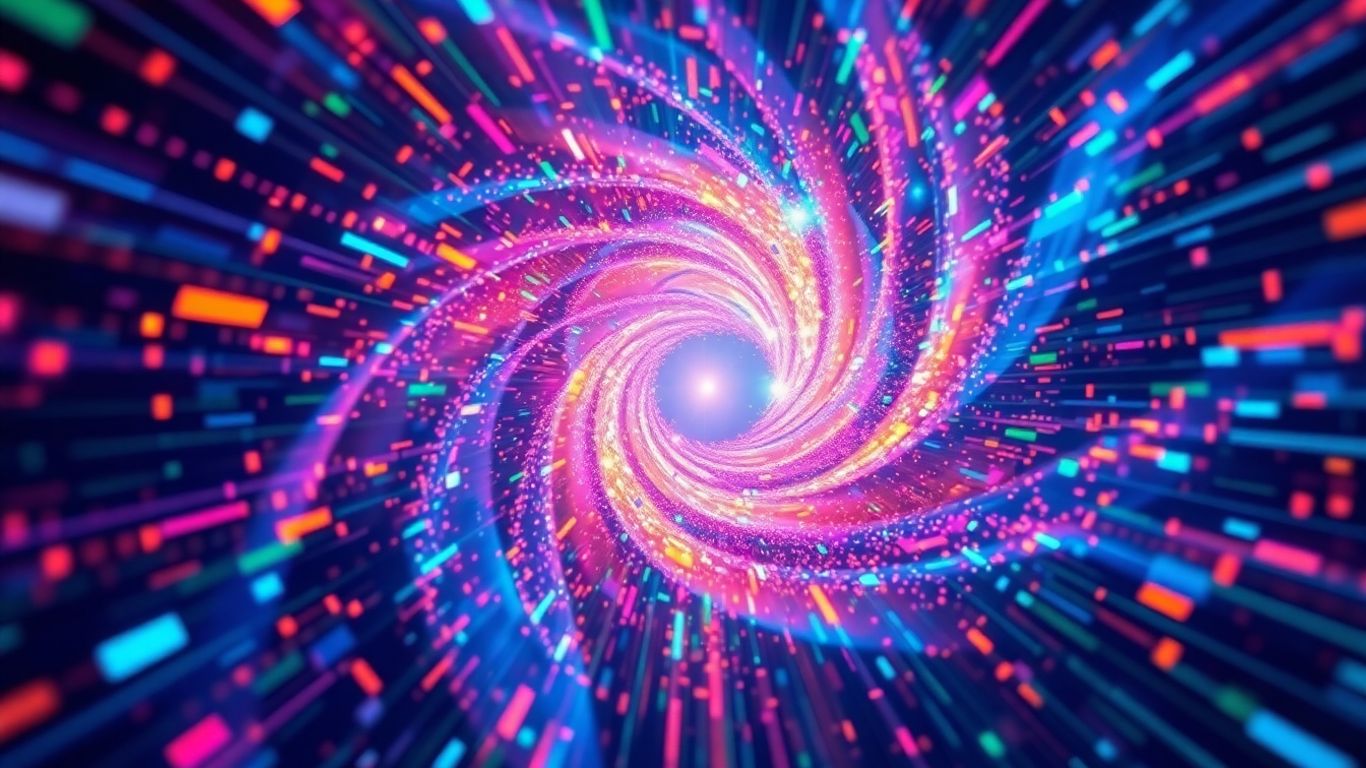 Abstract visualization of AI video generation