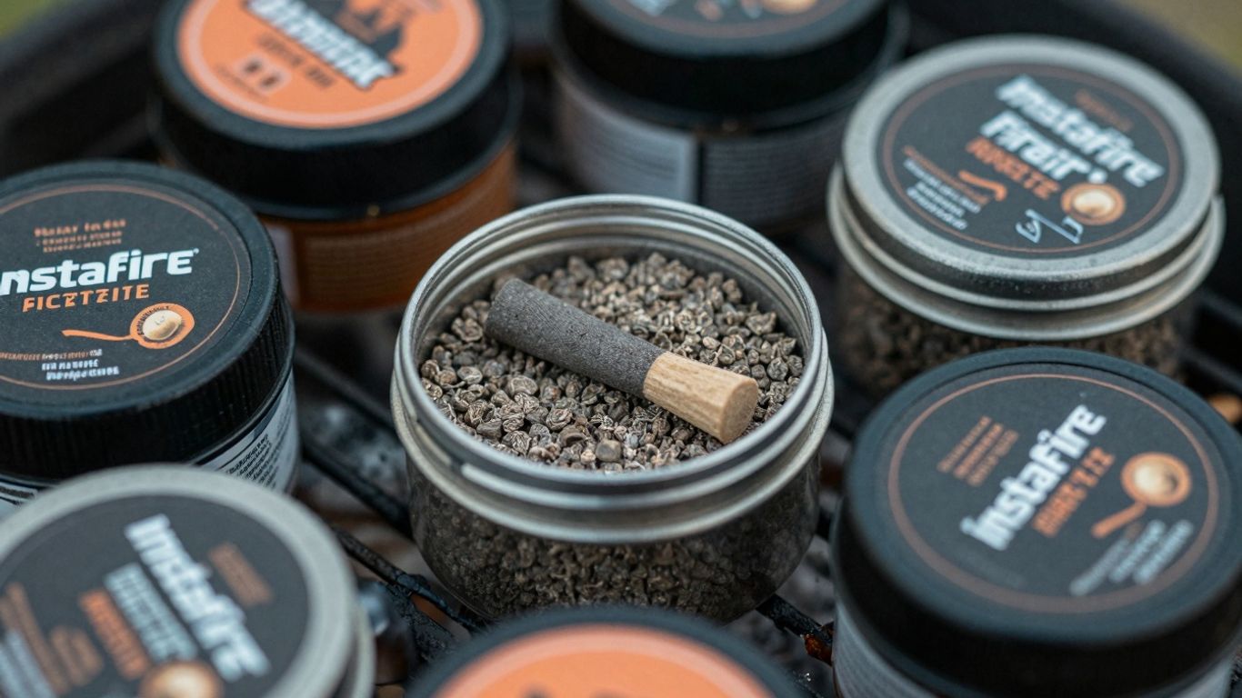 Instafire fire starter products and packaging.