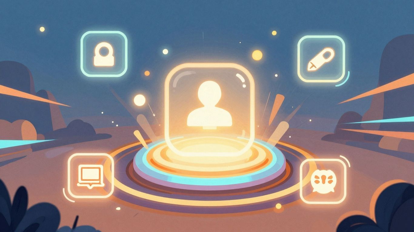 Epic Games ID interface with glowing icons.