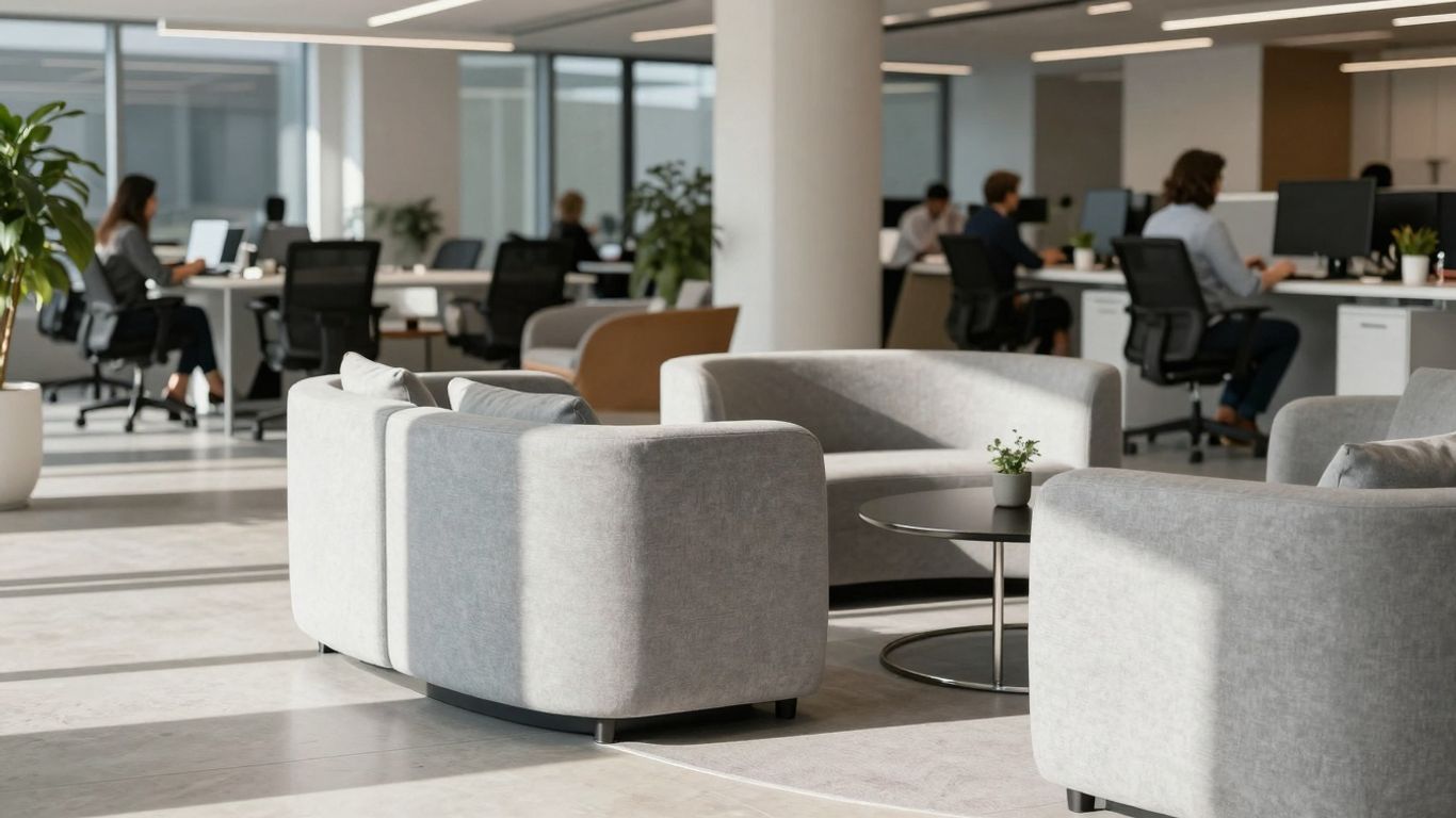 Fidelity office interior with advisors and clients.