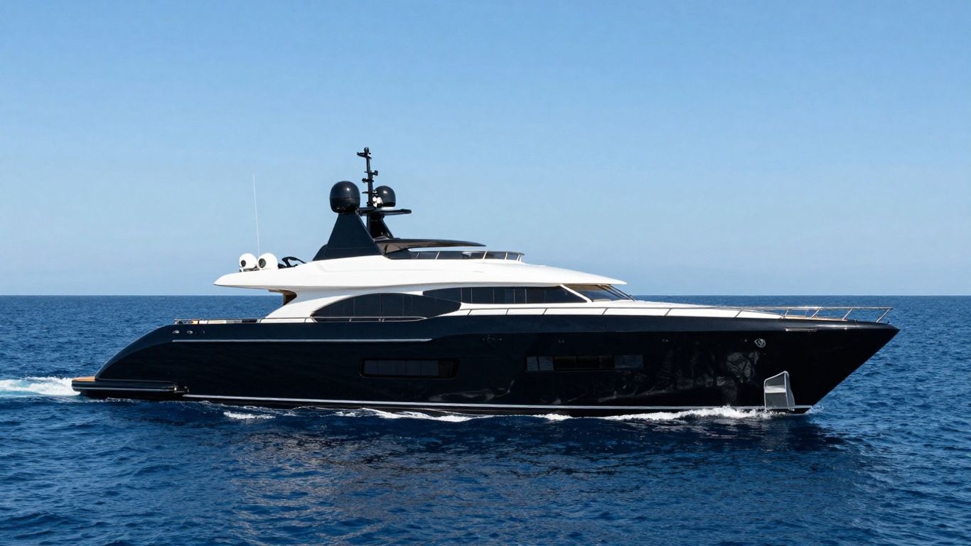 Alfa Nero superyacht sailing on the ocean
