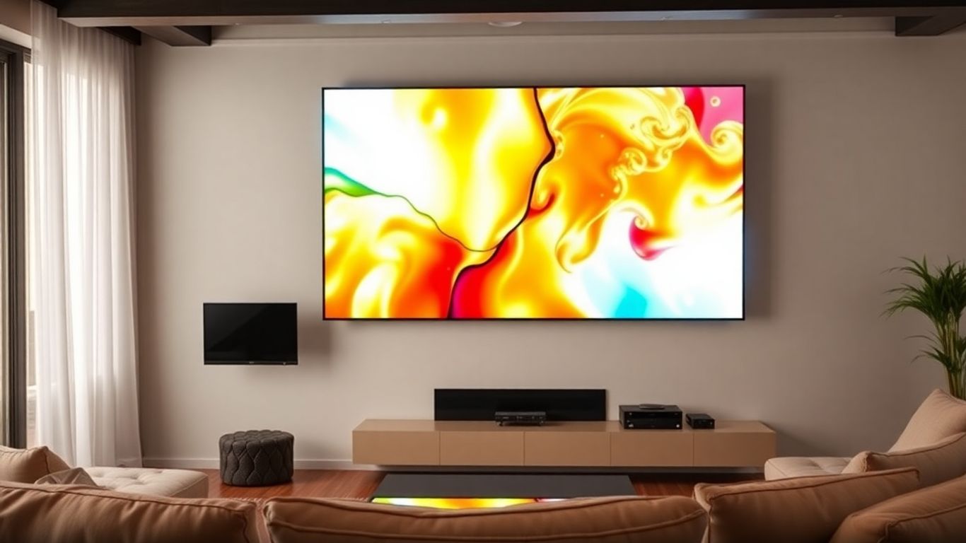 IPTV television screen in a modern living room.